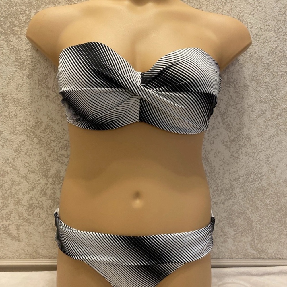 Victoria's Secret Black and White Striped Bikini